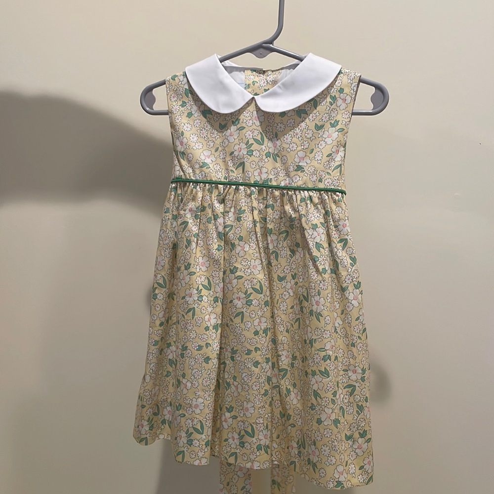 Little English toddler girl floral dress